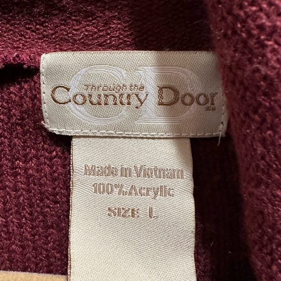 Burgundy Large Sweater By Through The Country Door - Picture 3 of 4